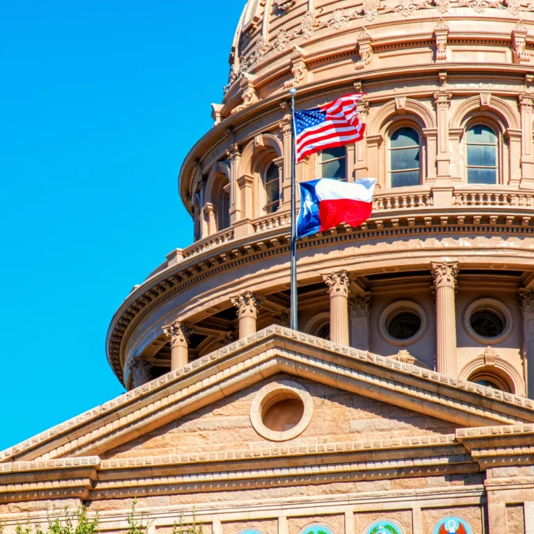 Texas and United States Flag